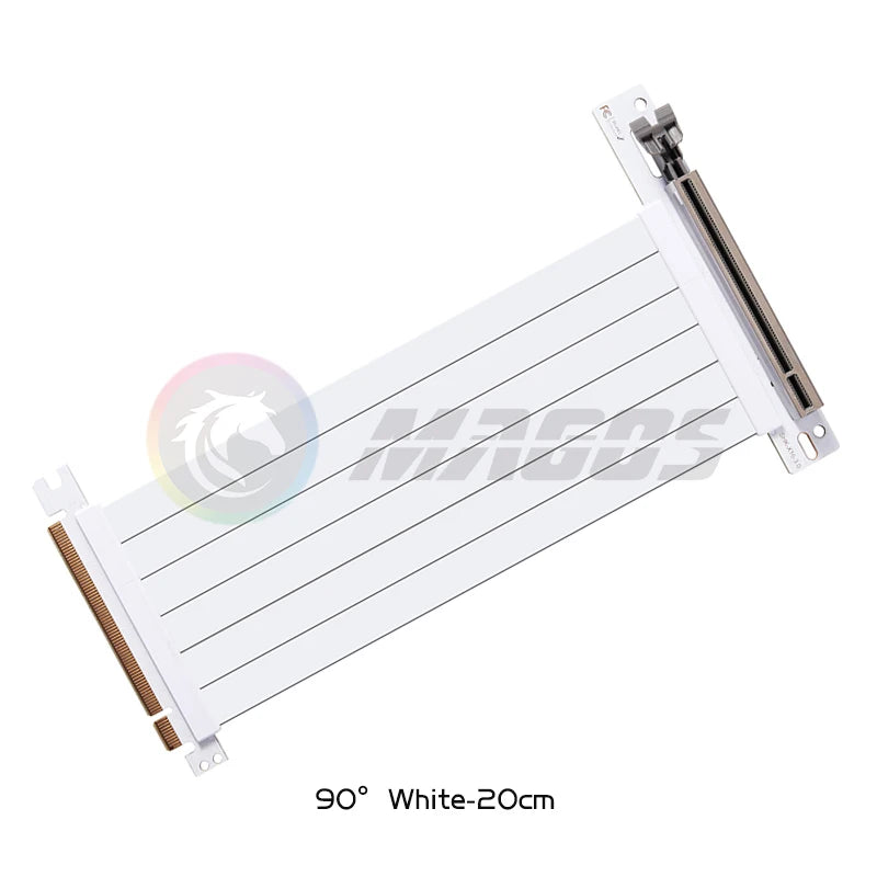 PCIE 4.0 X16 Riser Cable Video Card Extension Shielded Flexible 90°
