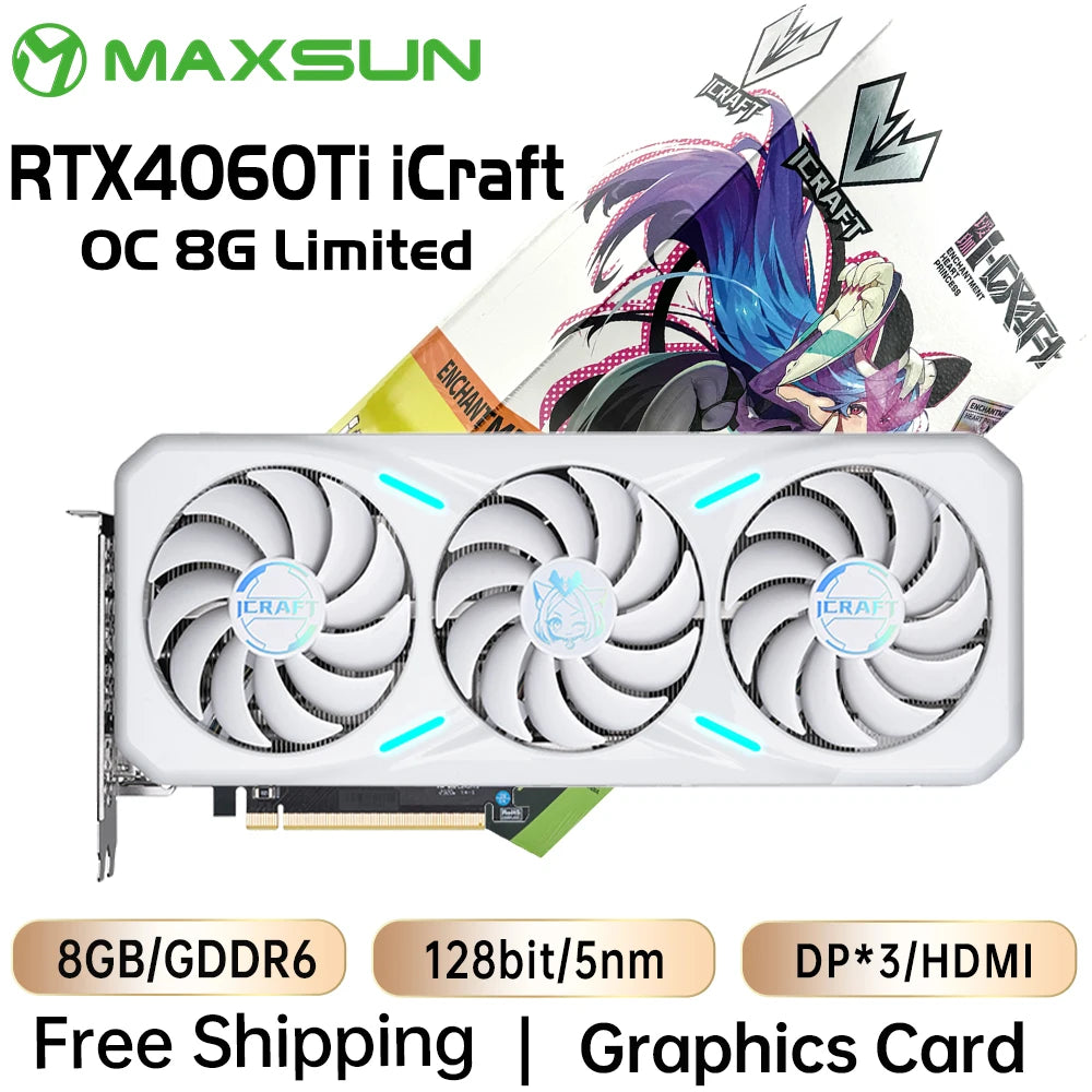 MAXSUN Graphics Cards RTX 4070 4060TI 4060 3060 3060TI 3050 3070 GPU NVIDIA  Gaming Video Card