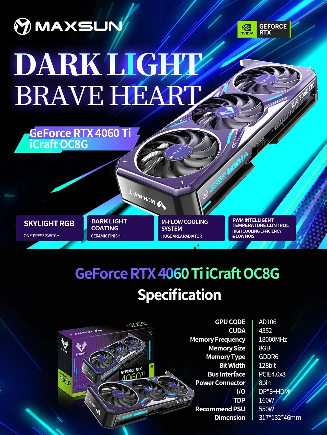 MAXSUN Graphics Cards RTX 4070 4060TI 4060 3060 3060TI 3050 3070 GPU NVIDIA  Gaming Video Card